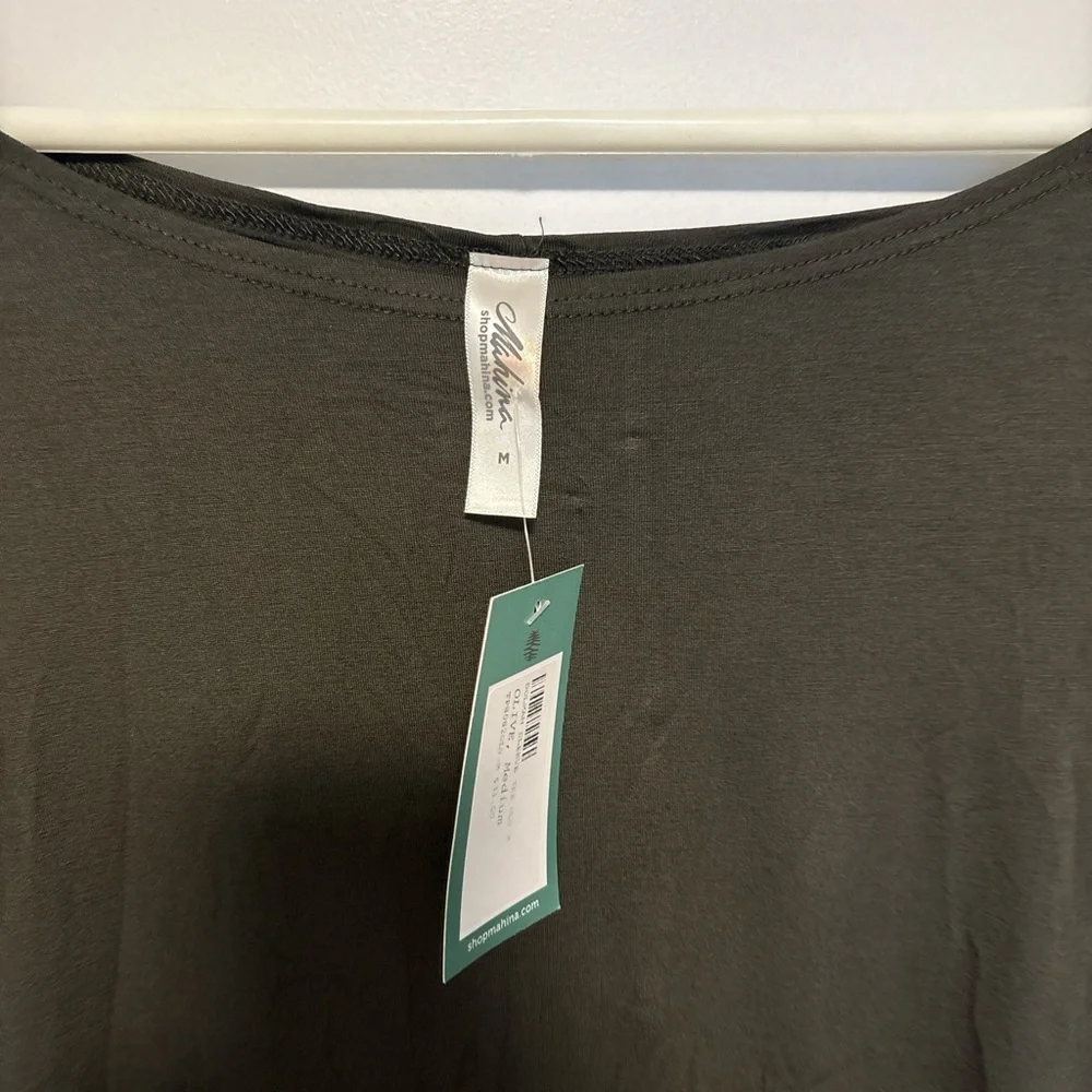 Mahina Olive Green Tunic Top - Picture 2 of 4